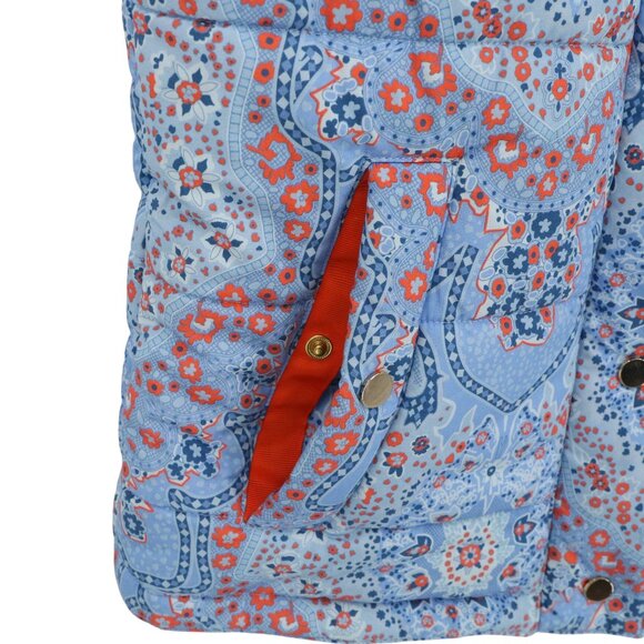 Gretchen Scott The Puffer Vest Pleasantly Paisley Imari Blue Zip Front S - Picture 4 of 8